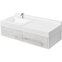 Тумба под раковину Aquaton Сакура 100 подвесная Ольха наварра Белый глянец арт-1A234901SKW80 — фото 1, Тумбы под раковину