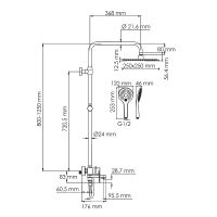 Душевая система WasserKRAFT Белая матовая арт-A185.254.155.WM — фото 10, Душевые стойки