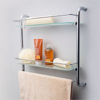 Стеклянная полка WasserKRAFT Хром арт-K-2022 — фото 2, Полки для ванной и душа