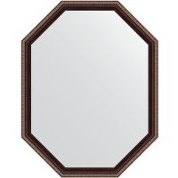 Зеркало Evoform Polygon 89х69 в багетной раме - Махагон с орнаментом 50 мм арт-BY 7276 — фото 1, Зеркала в ванную комнату