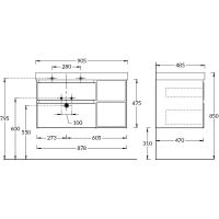 Тумба под раковину Kerama Marazzi Cubo 90 L CUB.90Lh\WHT.M подвесная Белая матовая Дерево арт-CUB.90Lh\WHT.M — фото 4, Тумбы под раковину