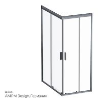 Душевой уголок AM.PM Gem 120х80 профиль Черный матовый стекло прозрачное арт-W90G-404-120280-BT — фото 8, Прямоугольные душевые уголки