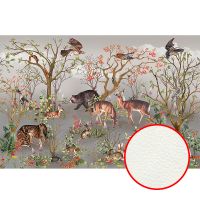 Фреска Ortograf Miracle 33850 Фактура флок FLK Флизелин (4,5*3) Серый/Разноцветный, Деревья/Животные/Птицы арт-33850 (флок FLK) — фото 1, Фрески