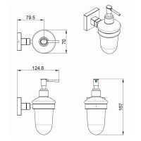 Дозатор для жидкого мыла Azario Rina Хром арт-AZ-87012 — фото 2, Дозаторы