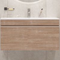 Тумба под раковину Velvex Pulsus 100 tp.PUL.PUL.100.1Y подвесная Дуб сонома арт-tp.PUL.PUL.100.1Y дуб сонома — фото 1, Тумбы под раковину