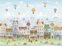 Фреска детская Ortograf Little Friends 34347 Фактура флок FLK Флизелин (4*3) Голубой/Разноцветный, Мультимедия арт-34347 (флок FLK) — фото 2, Фрески