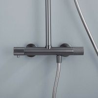 Душевая система Vincea Desire с термостатом Вороненая сталь арт-VSFS-1D0TGM — фото 4, Душевые стойки