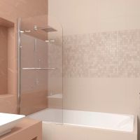 Шторка на ванну Veconi Palau 90 профиль Хром стекло прозрачное арт-PL80-90-01-19C1 — фото 1, Шторки для ванной распашные