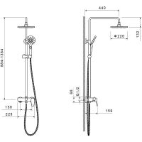 Душевая система Aquatek Бетта Хром арт-AQ2140CR — фото 8, Душевые стойки