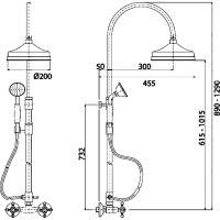 Душевая система Cezares Хром арт-GOLF-CD-01-Bi — фото 2, Душевые стойки