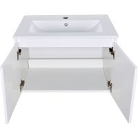 Тумба с раковиной Orange Квадро 60 подвесная Белый глянец арт-KV-60TUW+Ra — фото 4, Тумбы с раковиной