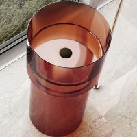 Раковина Abber Kristall 45 Коричневая арт-AT2701Opal — фото 2, Раковины напольные