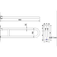 Поручень Nofer Нержавеющая сталь глянцевая арт-15051.SP.80.B — фото 2, Поручни для ванной
