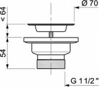 Выпуск для кухонной мойки Wirquin Нержавеющая сталь арт-30718054 — фото 2, Донные клапаны
