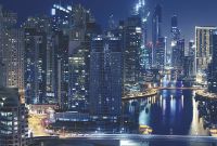 Фреска Ortograf Небоскребы 3602 Фактура флок FLK Флизелин (4*2,7) Синий, Город арт-3602 (флок FLK) — фото 2, Фрески