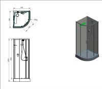 Душевая кабина Aquanet Passion EVO R Black 80х80 без гидромассажа арт-281984 — фото 4, Душевые кабины