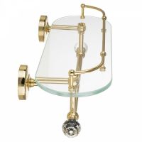 Стеклянная полка Migliore Amerida Золото с кристаллами Swarovski арт-16602 — фото 3, Полки для ванной и душа