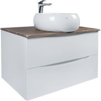 Тумба под раковину Bond Cube 80 подвесная Белая матовая Дуб арт-T09805 — фото 15, Тумбы под раковину