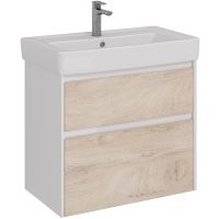 Тумба под раковину Lemark Combi 80 подвесная Дуб кантри Белый глянец арт-LM03C80T-dub — фото 1, Тумбы под раковину