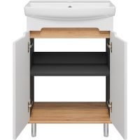 Тумба с раковиной Misty Сканди 60 Белый Дуб крафт золотой Антрацит арт-УТ000023167 — фото 4, Тумбы с раковиной