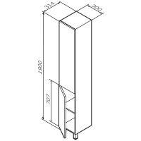 Шкаф пенал AM.PM Gem 30 L Орех арт-M90CSL0306HF — фото 9, Пеналы для ванной комнаты