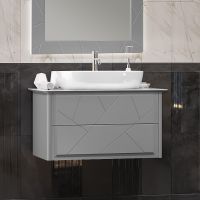 Тумба под раковину Opadiris Луиджи 90 подвесная Серая матовая арт-00-00005940 — фото 7, Тумбы под раковину