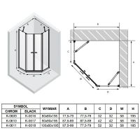 Душевой уголок New Trendy New Soleo Chrome 80х80 профиль Хром стекло прозрачное арт-K-0609 — фото 8, Душевые уголки трапеция