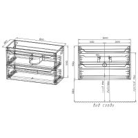Тумба под раковину Style Line Марелла 60 Люкс Plus подвесная Белый матовый антискрейтч арт-СС-00002404 — фото 7, Тумбы под раковину