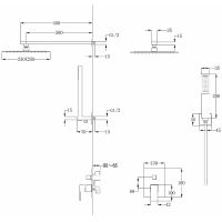 Душевая система Abber Daheim Никель арт-AF8219NG — фото 3, Встраиваемые душевые комплекты