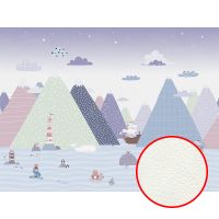 Фреска детская Ortograf Little Friends 34413 Фактура флок FLK Флизелин (4*3) Сиреневый/Разноцветный, Горы/Животные/Море арт-34413 (флок FLK) — фото 1, Фрески