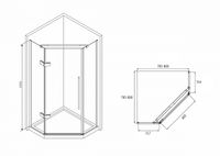 Душевой уголок Abber Ewiges Wasser 80х80 профиль Черный стекло прозрачное арт-AG05080B — фото 8, Душевые уголки трапеция