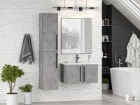 Шкаф пенал Brevita Rock 35 L подвесной Бетон Чикаго светло-серый арт-ROCK-05035-48-2Л — фото 5, Пеналы для ванной комнаты