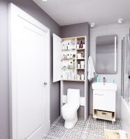 Шкаф пенал 1MarKa Gaula 60Н над унитазом White арт-У92518 — фото 4, Пеналы для ванной комнаты
