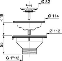 Товар: Выпуск для кухонной мойки Wirquin Нержавеющая сталь арт-30717335 - фото 2 Выпуск для кухонной мойки Wirquin Нержавеющая сталь арт-30717335 — фото 2, Донные клапаны