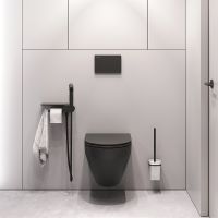 Унитаз AM.PM Spirit V2.0 FlashClean подвесной с гигиеническим душем и ершиком с сиденьем Микролифт арт-CK70H1103B — фото 2, Подвесные унитазы