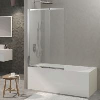 Шторка на ванну Berges River S Slider 98х145 профиль Хром стекло прозрачное арт-065014 — фото 1, Шторки для ванной раздвижные