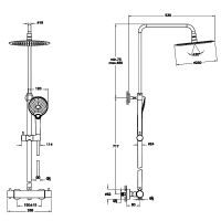 Душевая система Vitra Aquaheat Bliss с термостатом Хром арт-A47201EXP — фото 6, Душевые стойки