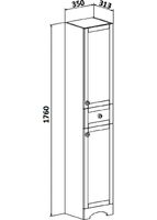 Шкаф пенал Runo Мерида 35 R Белый арт-00-00000965 — фото 7, Пеналы для ванной комнаты