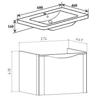 Тумба под раковину Runo Тоскана 60 Белая арт-00-00001412 — фото 5, Тумбы под раковину