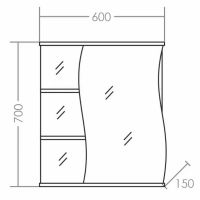 Зеркальный шкаф СанТа Волна 60 R Белый арт-101014 — фото 3, Зеркальные шкафы в ванную