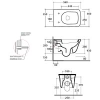Унитаз Globo Relais подвесной без сиденья арт-RES02.BI — фото 8, Подвесные унитазы