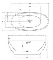 Акриловая ванна Abber 165х80 Черная без гидромассажа арт-AB9207MB — фото 6, Акриловые ванны