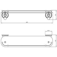 Стеклянная полка Migliore Provance Золото арт-17701 — фото 3, Полки для ванной и душа