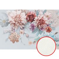 Фреска Ortograf Цветы 33760 Фактура флок FLK Флизелин (4*2,7) Голубой/Розовый, Цветы арт-33760 (флок FLK) — фото 1, Фрески