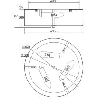 Потолочный светильник Maytoni Modern Ripple Прозрачный Золото арт-MOD096CL-03G — фото 4, Накладные светильники