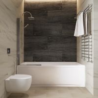 Шторка на ванну Triton Соло 75х140 профиль Хром стекло прозрачное арт-Щ0000038541 — фото 2, Шторки для ванной распашные