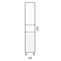Шкаф пенал Corozo Алабама Z1 35 с бельевой корзиной Белый арт-SD-00000677 — фото 5, Пеналы для ванной комнаты