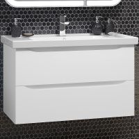 Тумба под раковину Opadiris Элеганс 90 подвесная Белая матовая арт-00-00006896 — фото 7, Тумбы под раковину