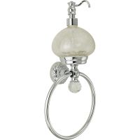 Дозатор для жидкого мыла с кольцом для полотенец Migliore Cristalia Хром с кристаллом Swarovski арт-16801 — фото 1, Полотенцедержатели