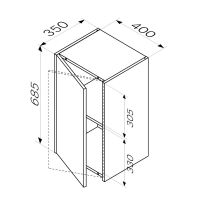 Подвесной шкаф AM.PM Func 40 Белый матовый арт-M8FCH0402WM — фото 6, Шкафы для ванной